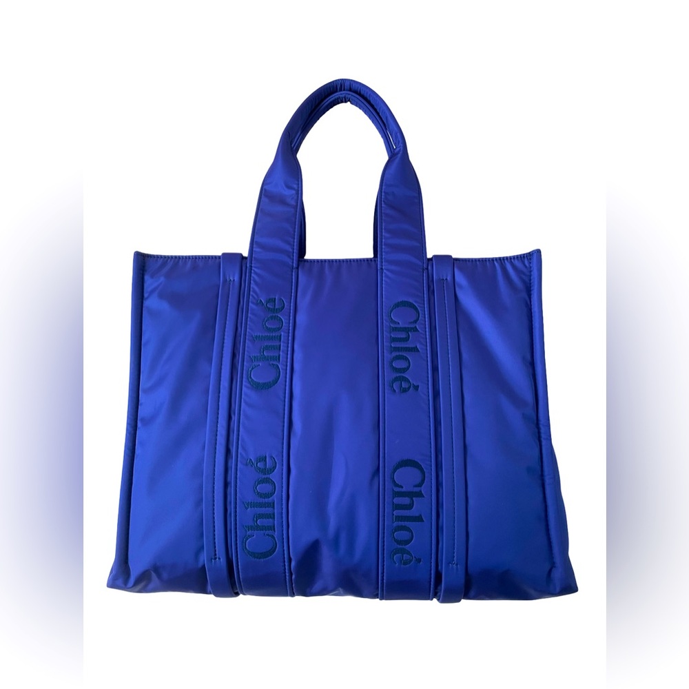 Chloé Large Woody Blue Nylon Tote Bag $1,550